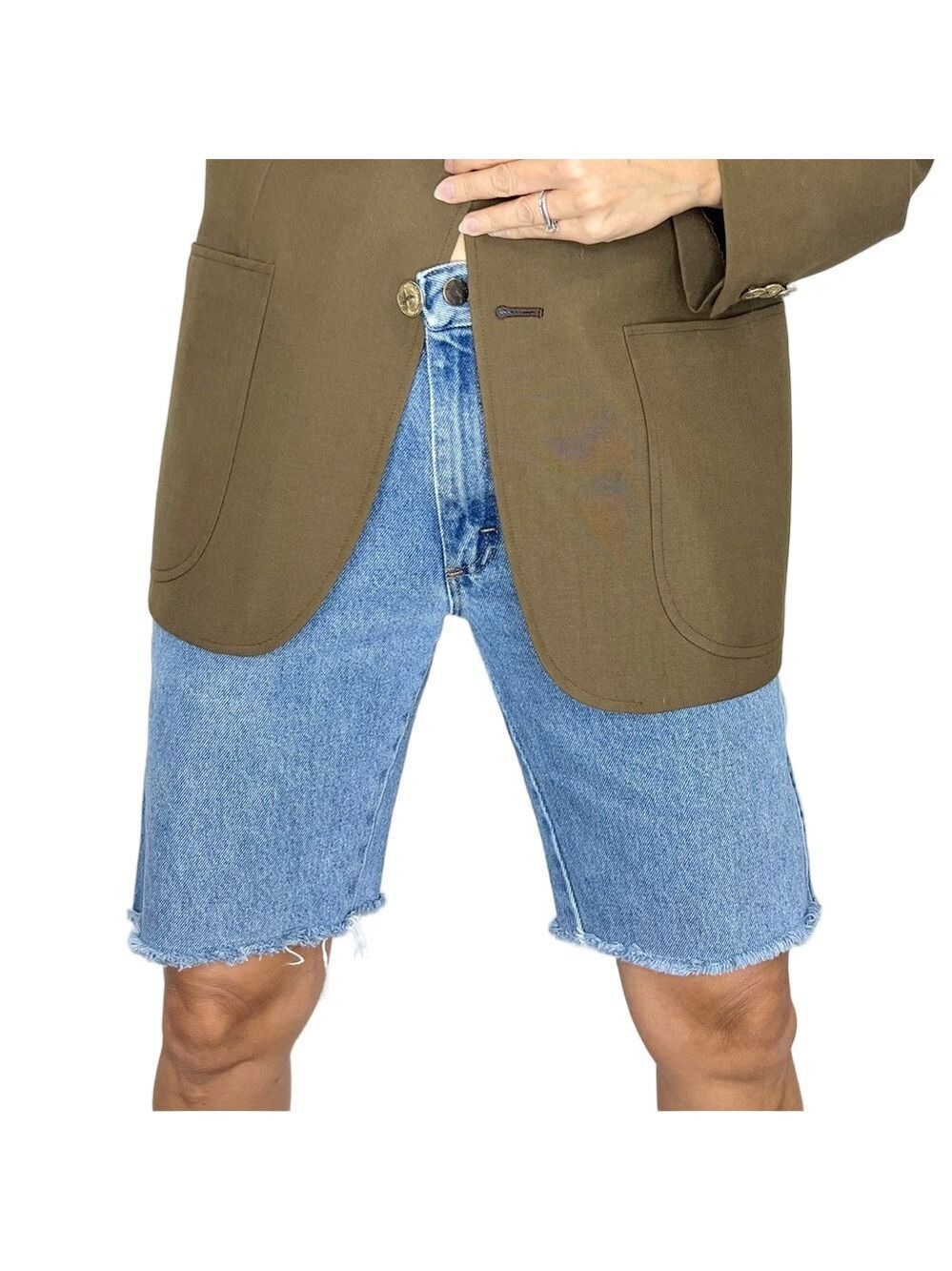 Upcycled 100% cotton denim cut off baggy long jean shorts jorts 30